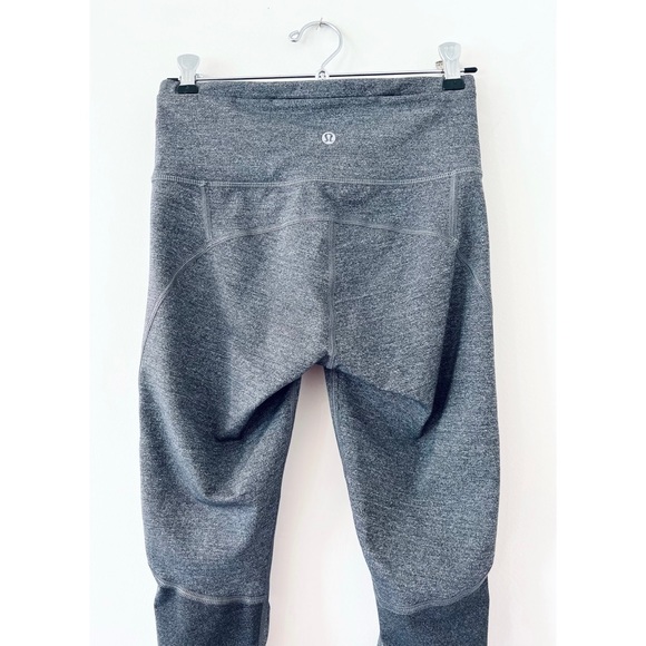 🌈 Lululemon Gear Up Crop (17") Gray w/ Mesh & Reflective Piping ⭐️ EUC - Picture 14 of 16